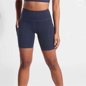 Athleta Ultimate Stash Pocket Black Biker Shorts 7 IN